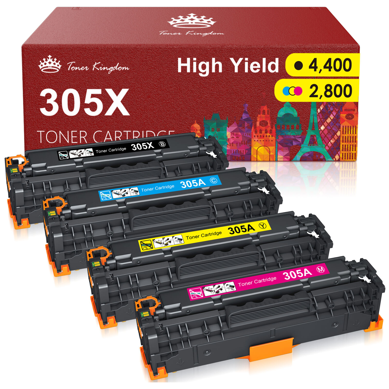 4P CE410X-CE413A 305X Color Toner For HP LaserJet Pro M475dn M475dw M451nw M351a