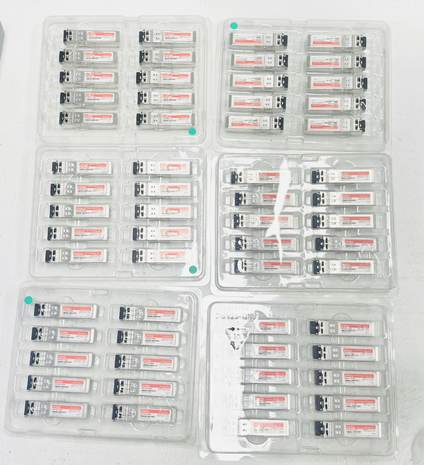 60pcs Proline 1000Base-SX SFP 850nm 550m LC MMF Transceivers SFP-GE-S-CDW