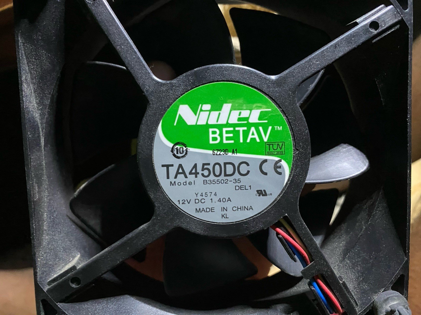 Nidec TA450DC Cooling Fan 12V 1.40A Model B35502-35 Dell Y4574