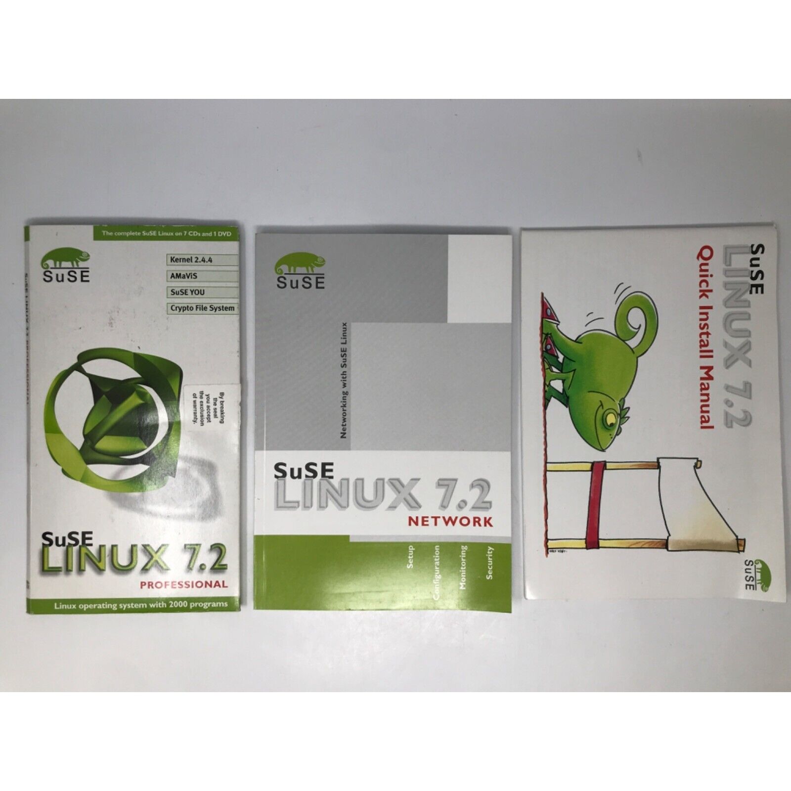 SuSE LINUX 7.2 Professional Software Package w/ Quick Install & Network Manuals