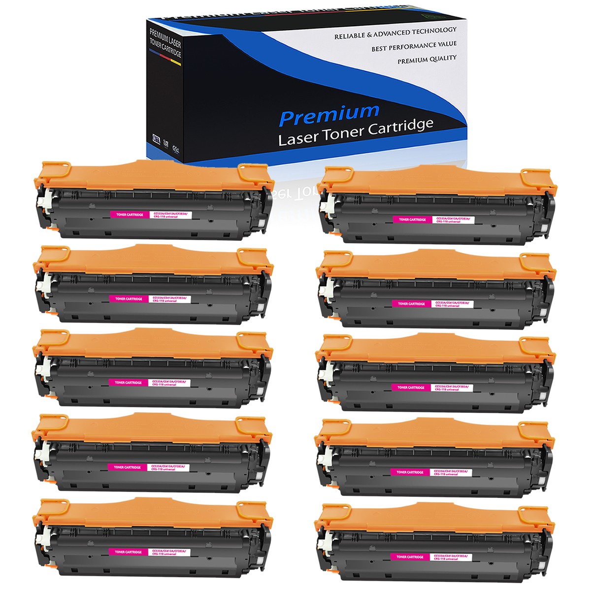 10PK Magenta Toner for HP 304A CC533A LaserJet CP2025 CP2025n CM2320nf MFP