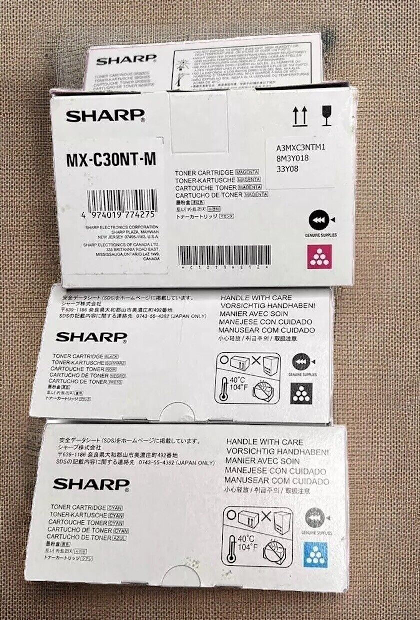 Genuine Sharp Set Of 4 MX-C30NT-B/C/M/Y Toner Cartridges For MX Series