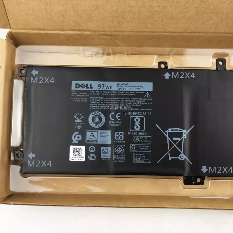 Genuine 97W 6GTPY Battery For Dell XPS 15 9560 9570 7590 Vostro 7500Series 5XJ28
