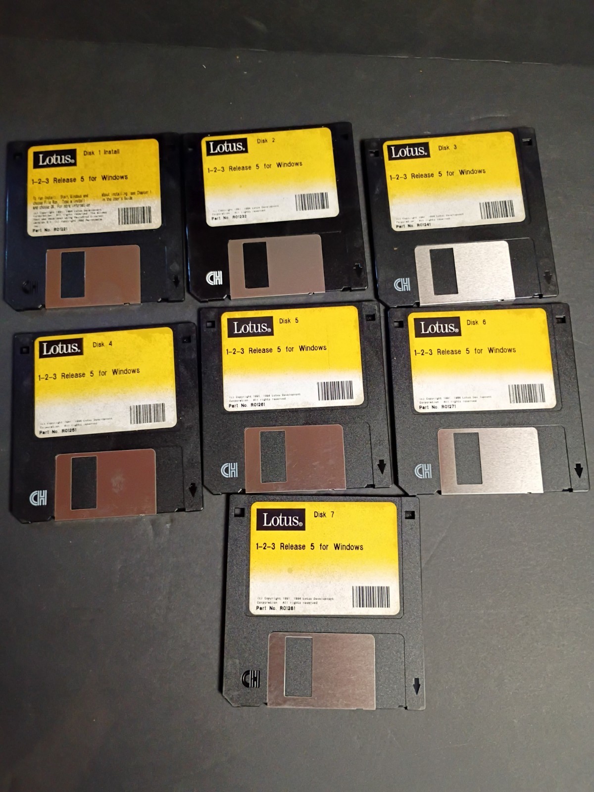Lotus 1-2-3 Release 5 for Windows Disks ( 1 through 7) 3.5" Floppy Disks Sealed