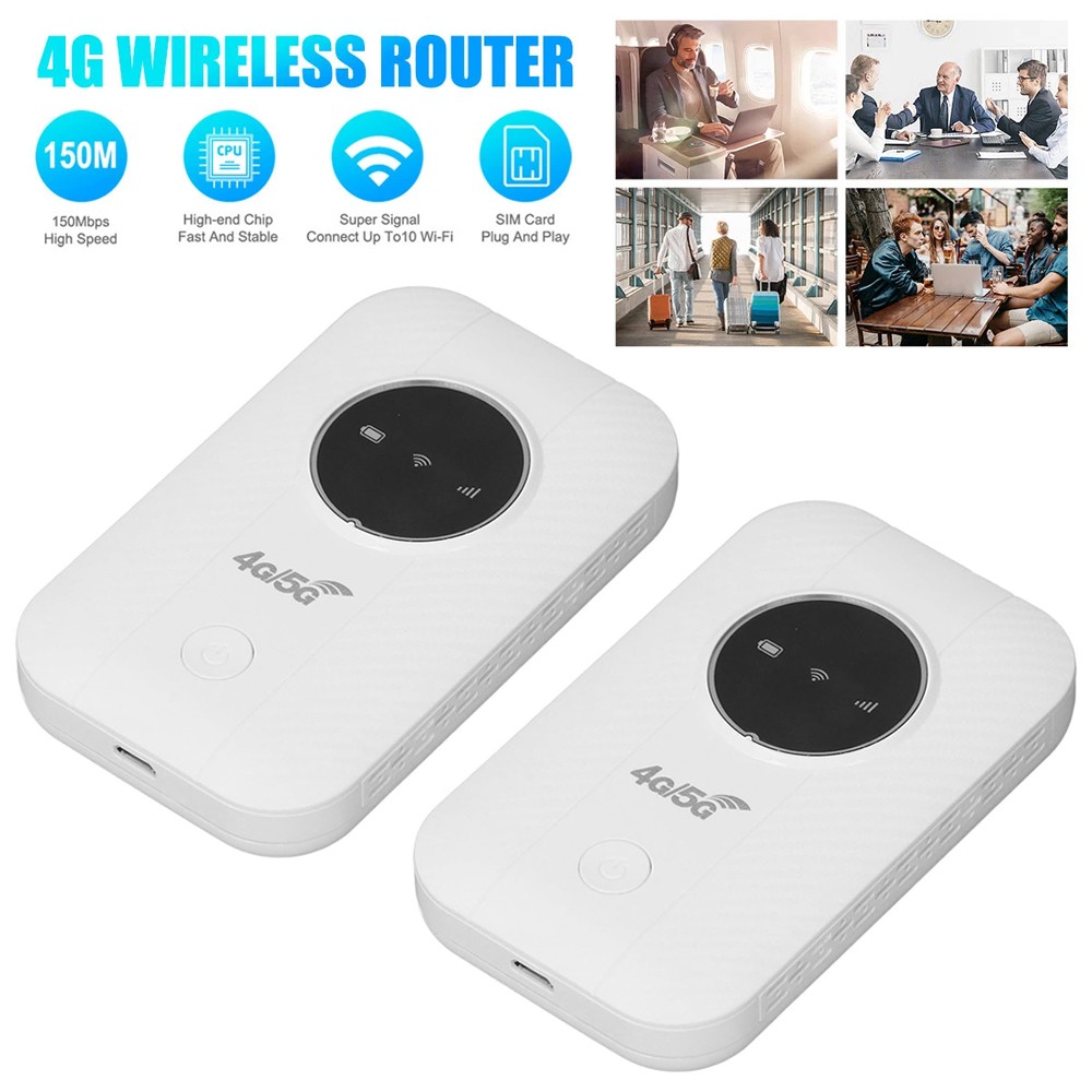2PCS Mobile Wifi 5G 4G SMART WIFI BOX Portable Modem Wifi Hotspot 150Mbps White