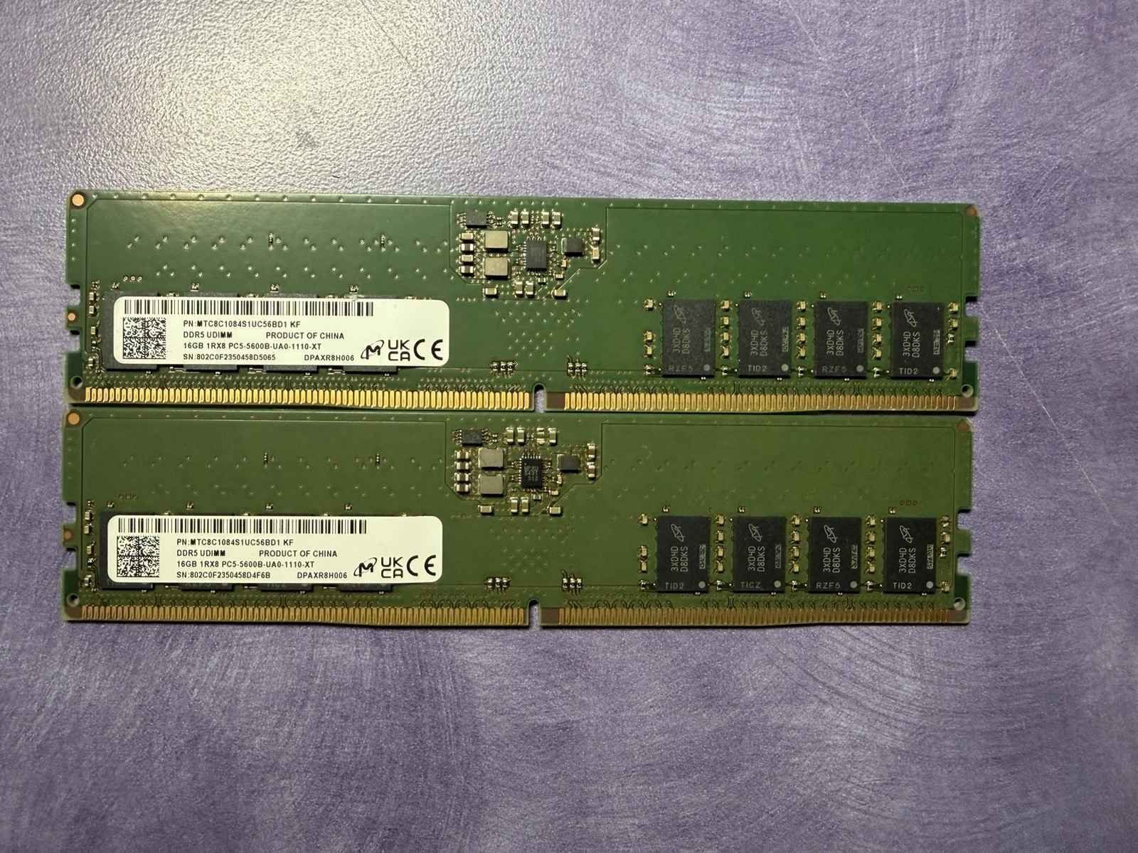 Micron 2x16GB DDR5-5600 1Rx8 DIMM Desktop Memory RAM MTC8C1084S1UC56BD1