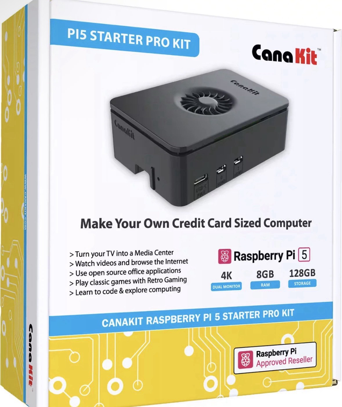 CanaKit - Raspberry Pi 5 Starter Kit - Turbine (8GB) - Black