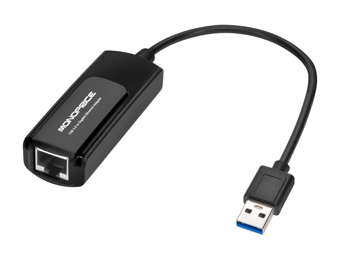 Monoprice USB 3.0 to Gigabit Ethernet Adapter | 1000Mbps Gigabit Ethernet Speeds