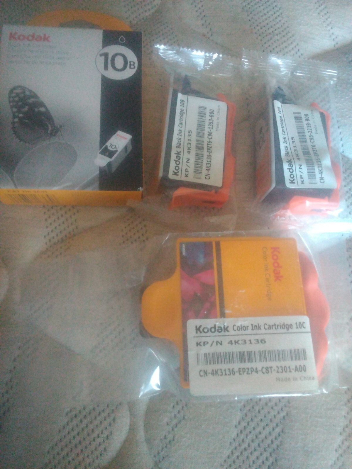 Lot Of 4 - Kodak 10B Genuine OEM 3 Pack Black Ink 10c color Cartridges Sealed