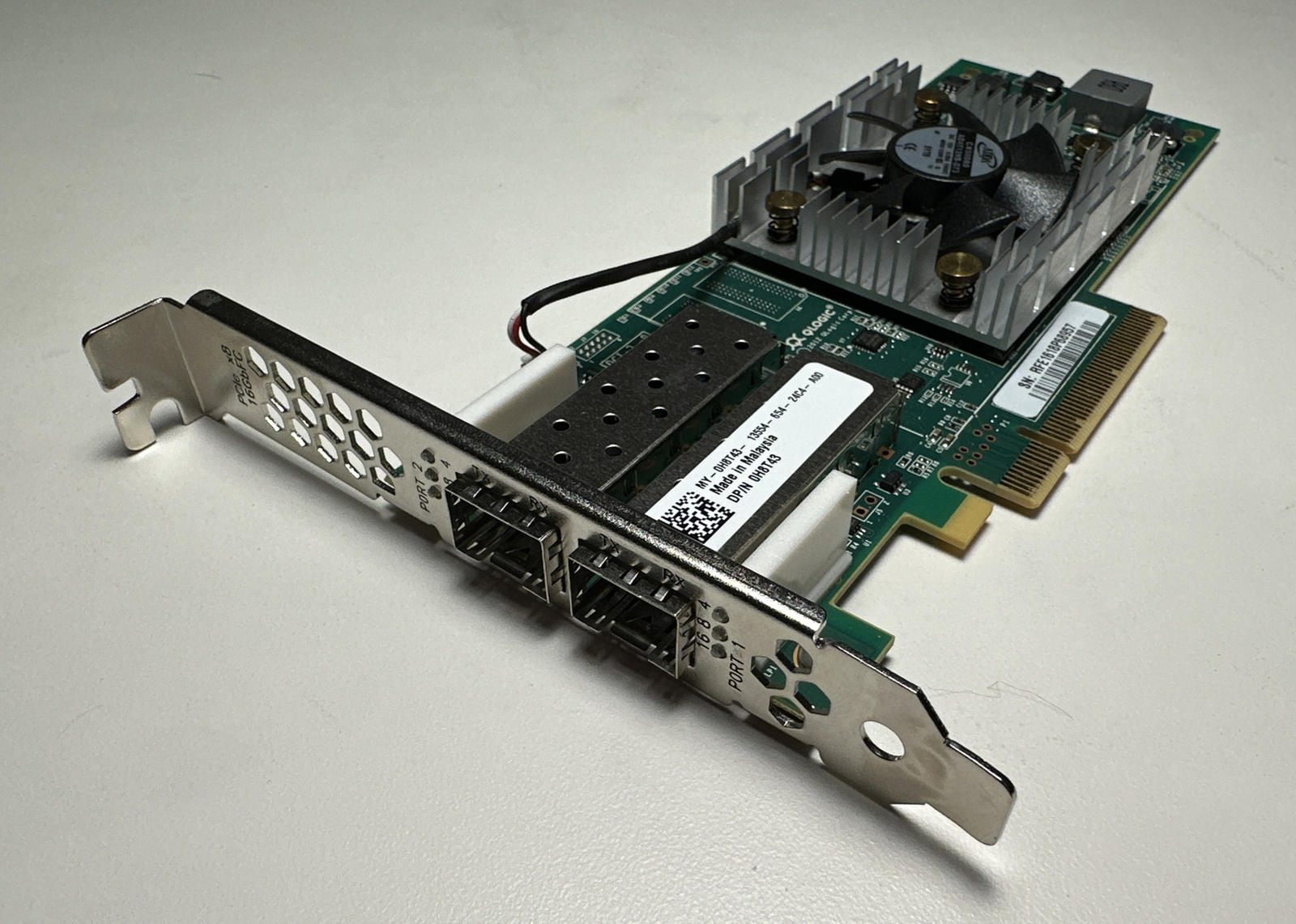 QLE2662 DELL QLOGIC SANBLADE 16GB FC DUAL PORT PCIE HBA 0H8T43