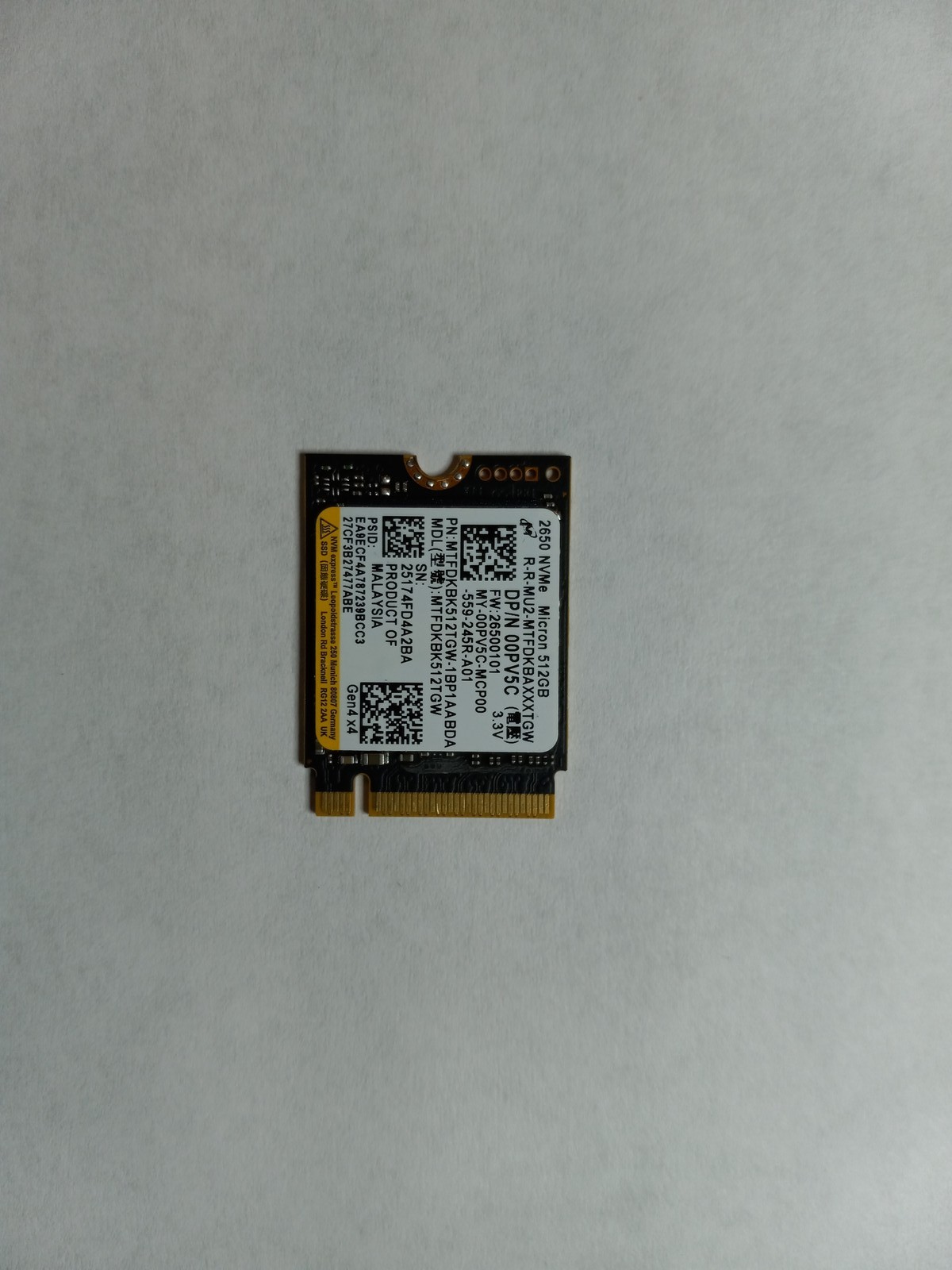 Solid State Drive Dell 2650 Series 0PV5C Solid State Drive - 512 GB - 3D TLC