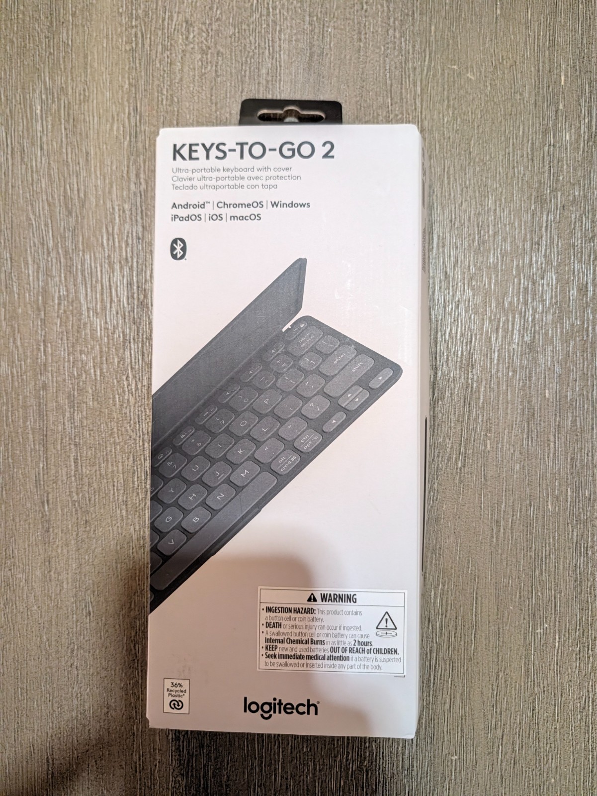 Logitech Keys-To-Go 2 Portable Bluetooth Keyboard with Built-in Cover Graphite