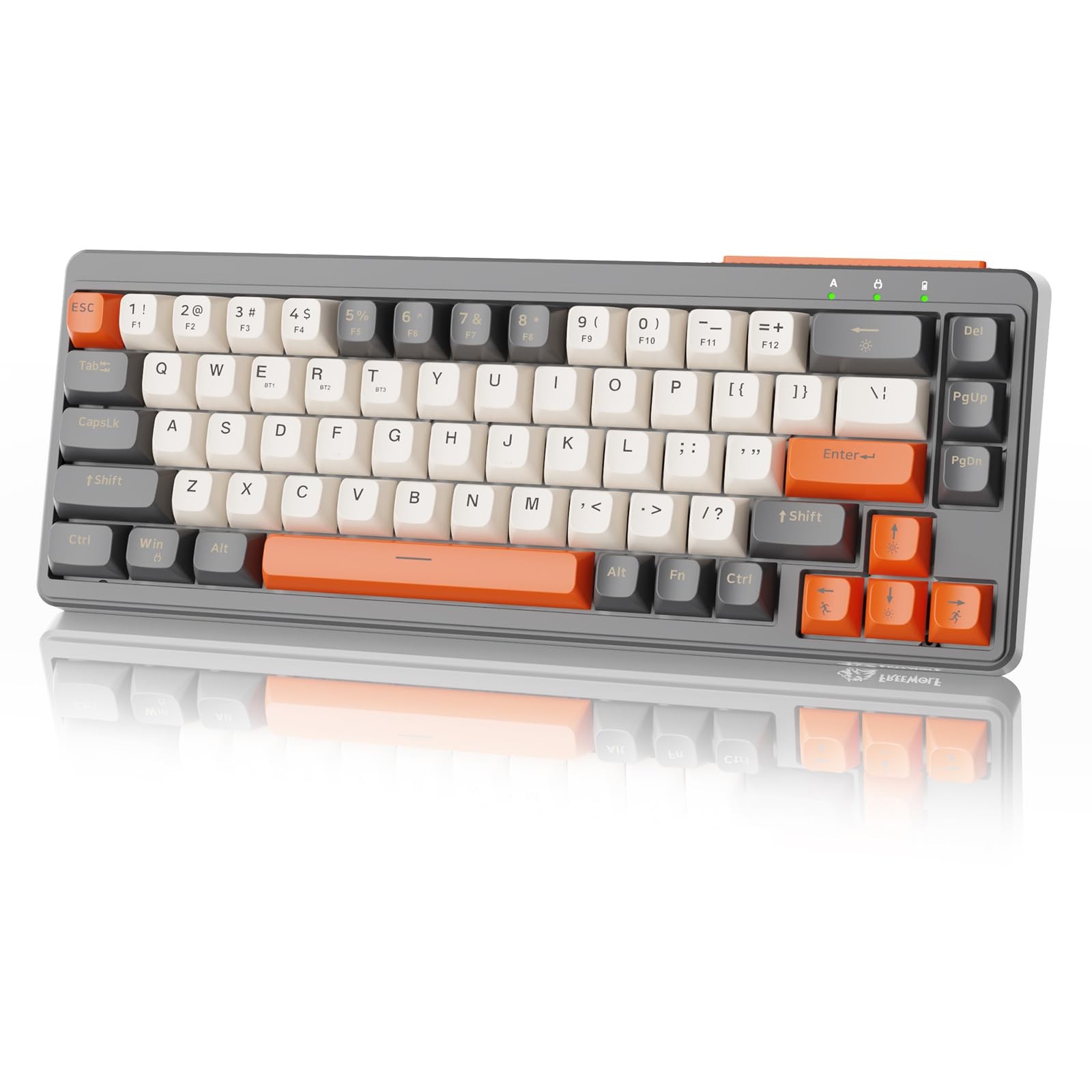 Tri-Mode Wireless Keyboard with PBT Spherical Keycaps – Bluetooth/2.4G/USB-C,...
