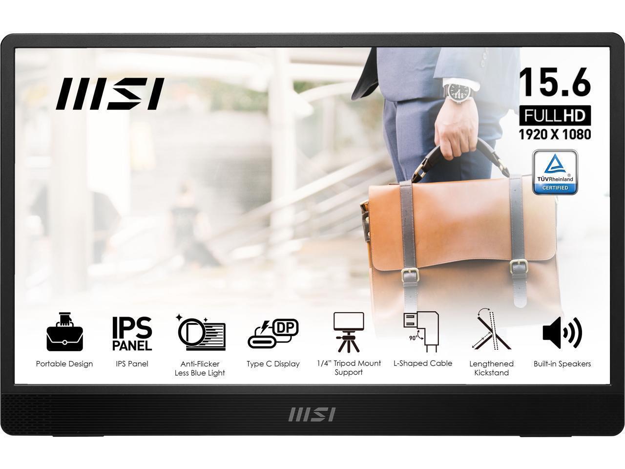 MSI Pro MP161 E2 Portable Monitor 15.6