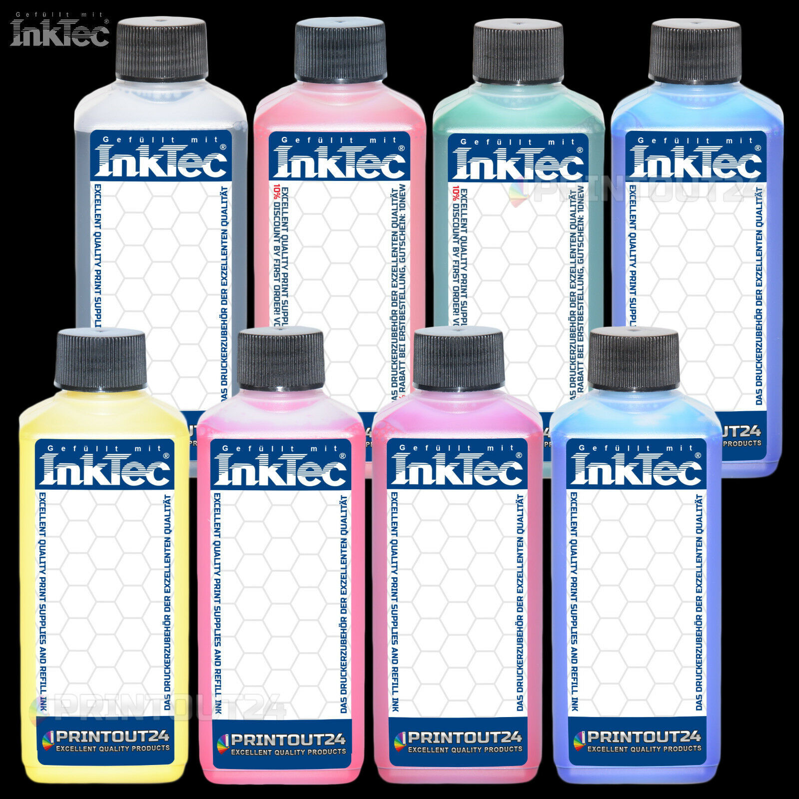 8 X 1L InkTec® Pigment Ink CISS Refill Ink Set Kit For Epson Stylus Pro GS6000