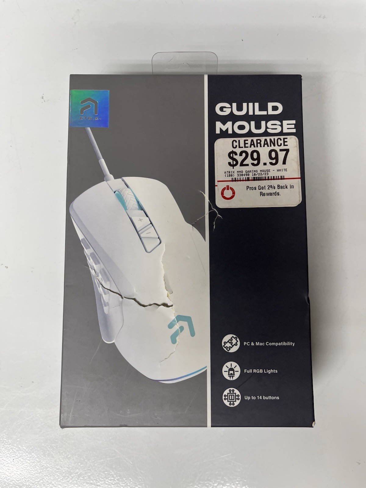 Atrix Guild Mouse-Interchangeable magnetic button & grip-Full RGB Lights-NRFB