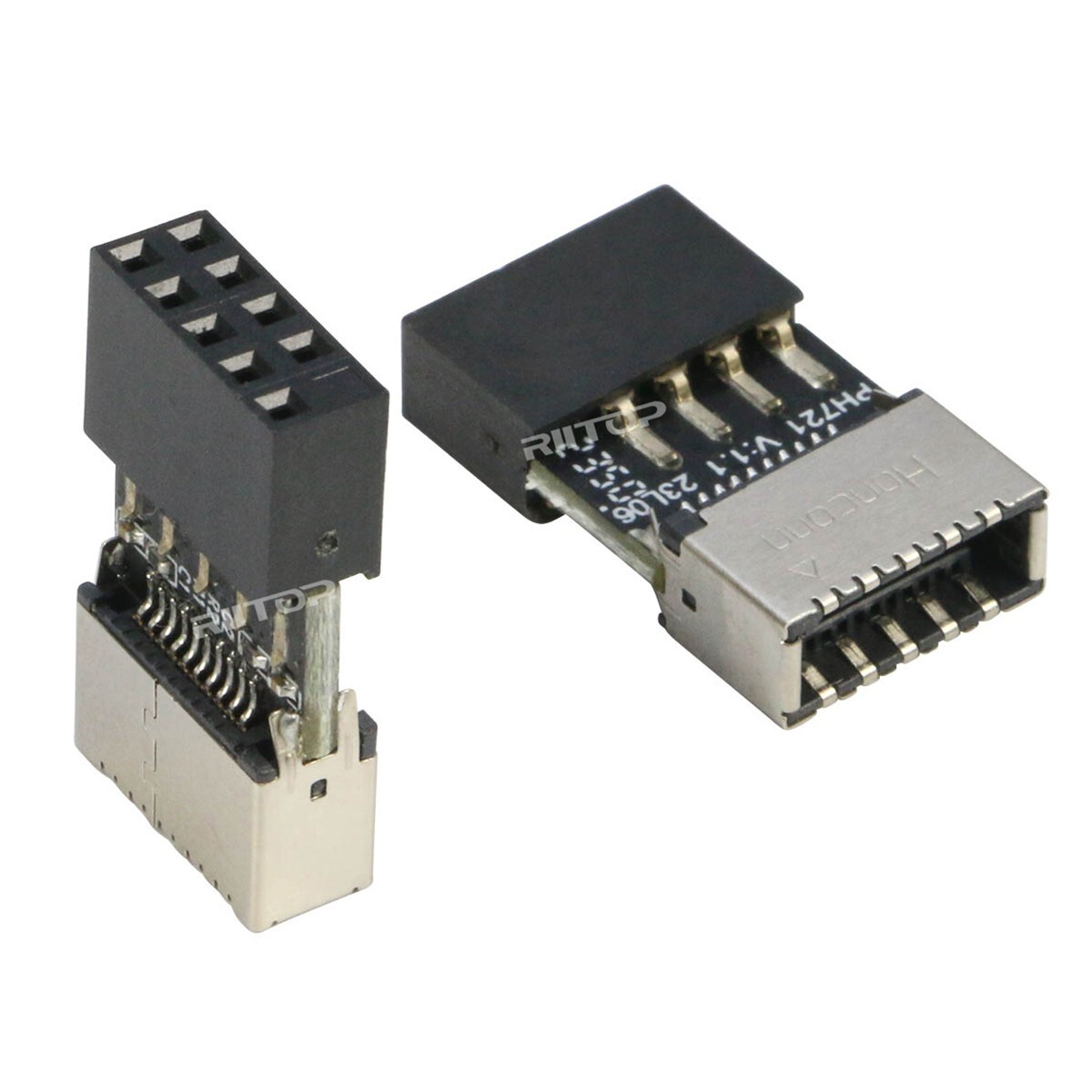 2x Mainboard USB2.0 9Pin to Type E Converter Adapter for Extending USB C Ports