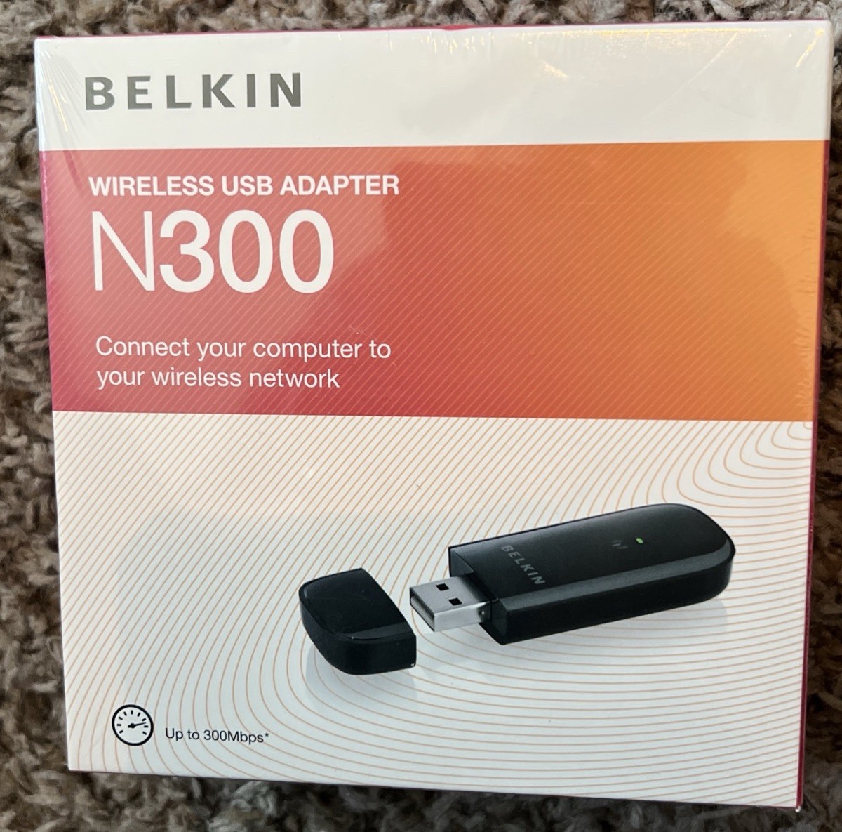 Belkin N300 High Performance Wireless Wi-Fi USB Adapter New NIB