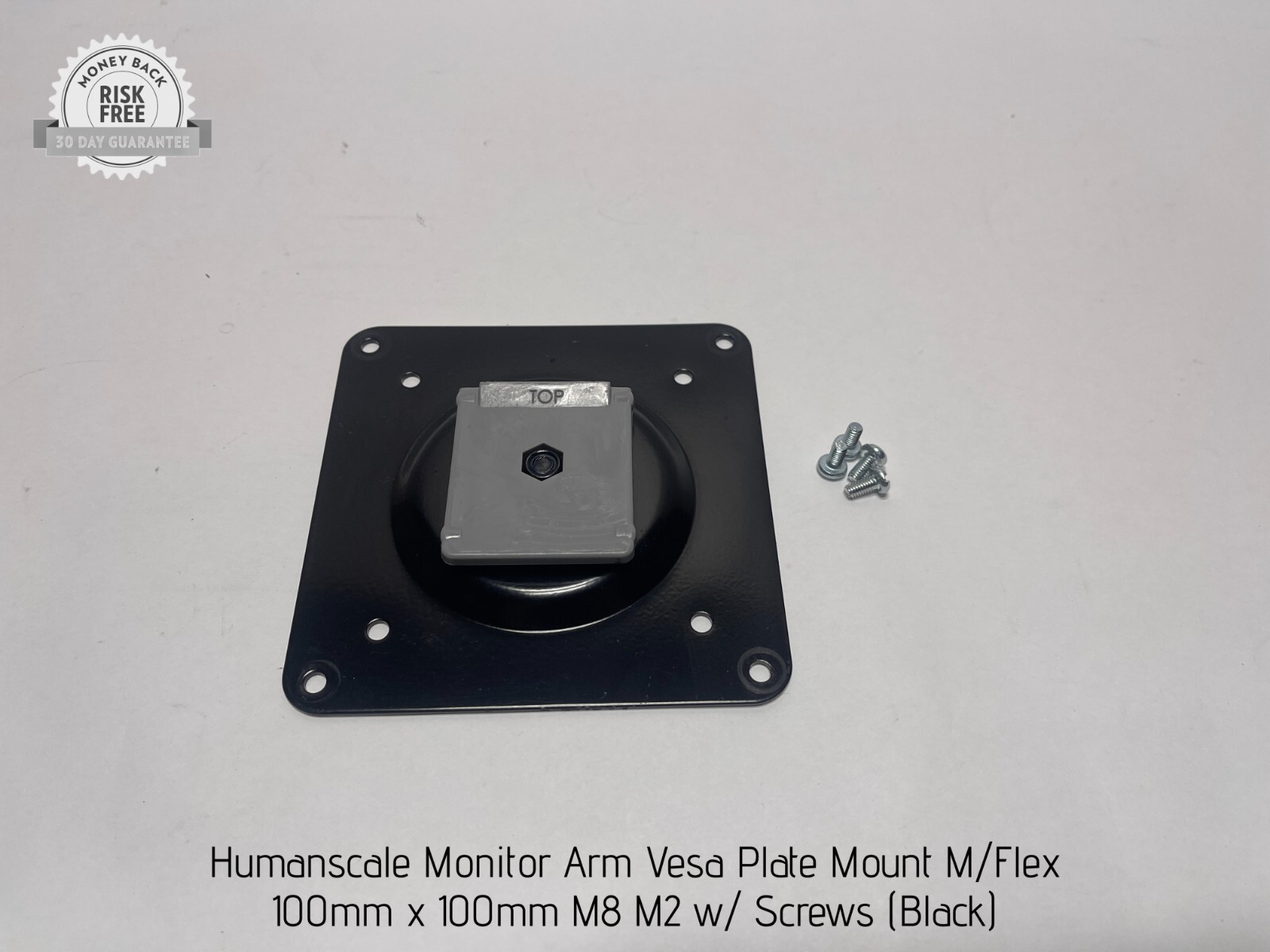 Humanscale Monitor Arm Vesa Plate Mount M/Flex 100mm M8 M2 (Black) w/ Screws