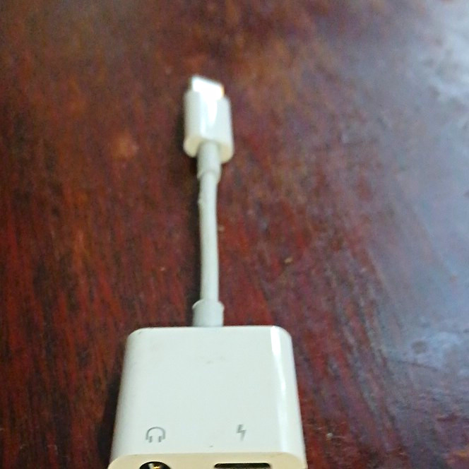 Lightning to 3.5mm Jack + Lightning Charge 1:2 Split Adapter, White, For Apple