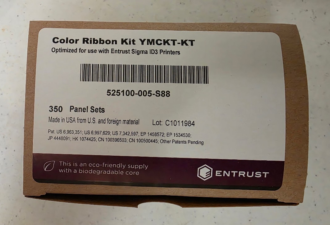 Genuine Entrust (Datacard) Color Ribbon YMCKT-KT 525100-005-S88 - 350 prints