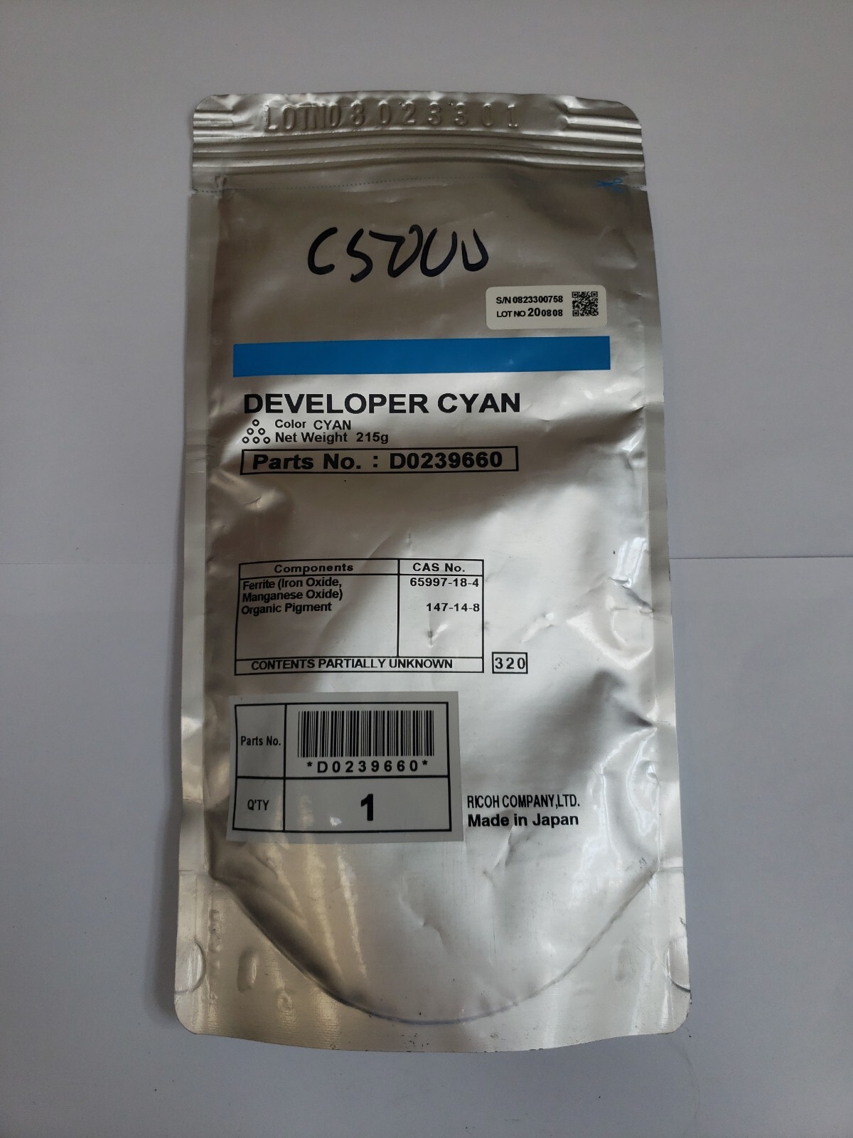 Ricoh CYAN Developer D0239660 MPC4000 MPC5000