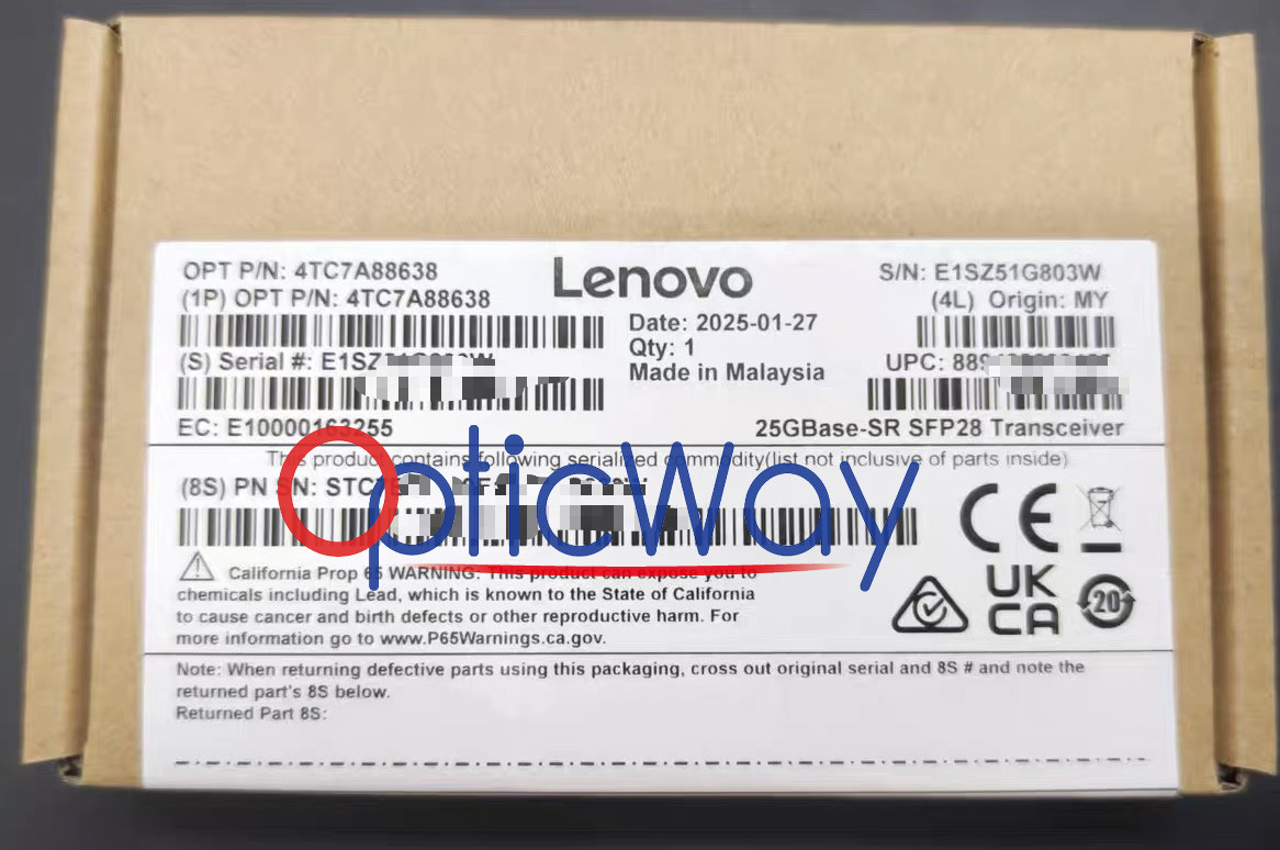 Lenovo 4TC7A88638  ThinkSystem Finisar Dual Rate 10G/25G SR SFP28 03LD361