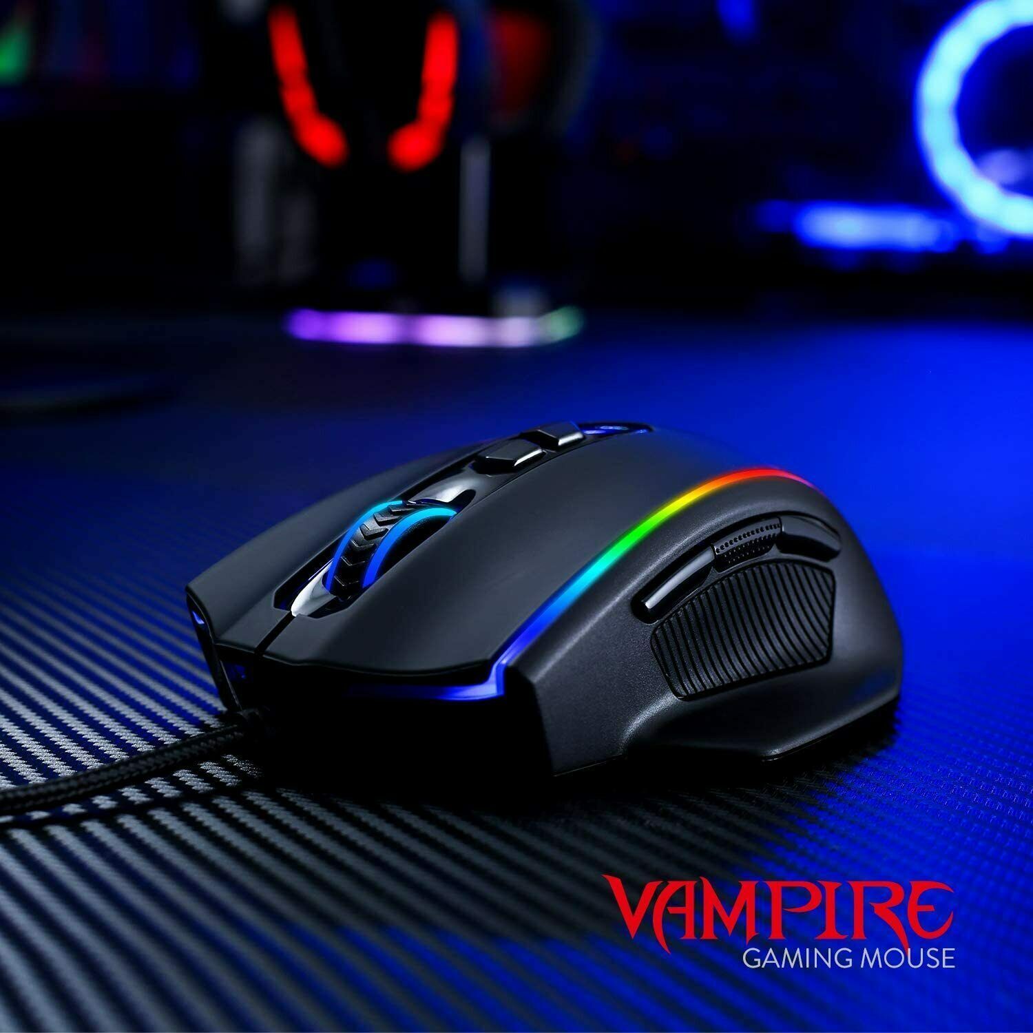 Redragon M720 Vampire RGB Gaming Mouse 10000 DPI Adjustable Wired Optical Gaming