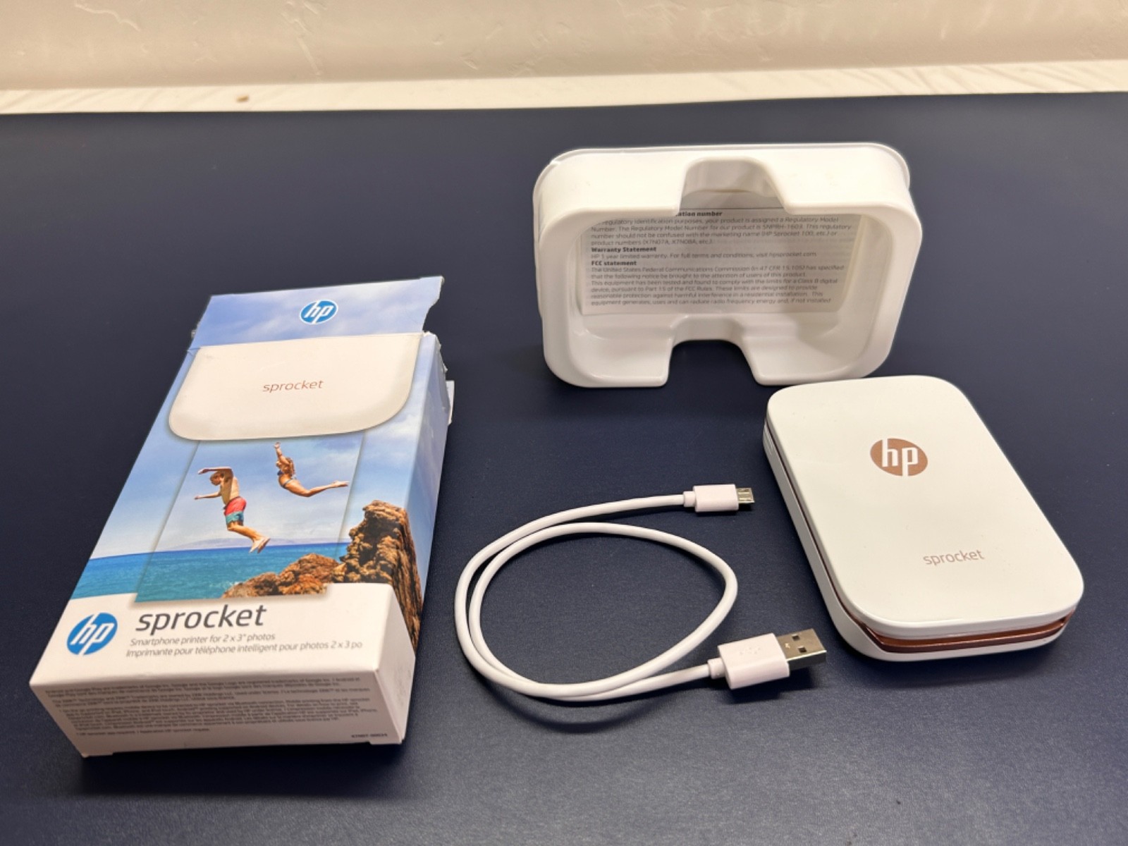 HP Sprocket Select Wireless Portable Instant Photo Printer White & Rose Gold B7