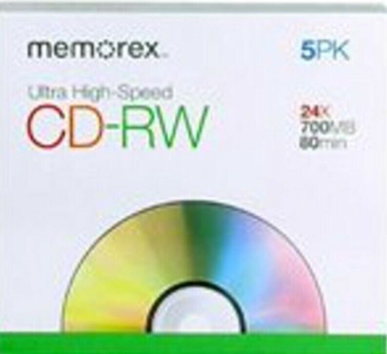 (15 of 5-Pack's) Memorex Ultra High Speed CD-RW NEW Rewritable 24x 700MB 80min 