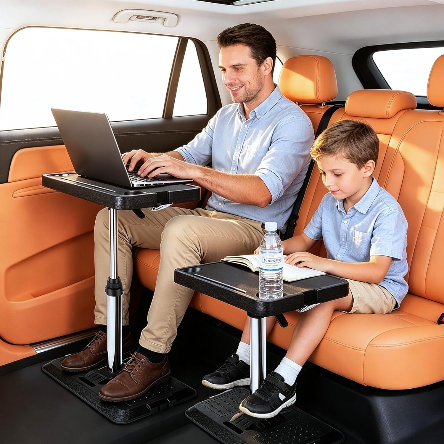 Car Desk for Laptop, Portable Car Table Tray for Front/Rear Passenger Seat | Sta