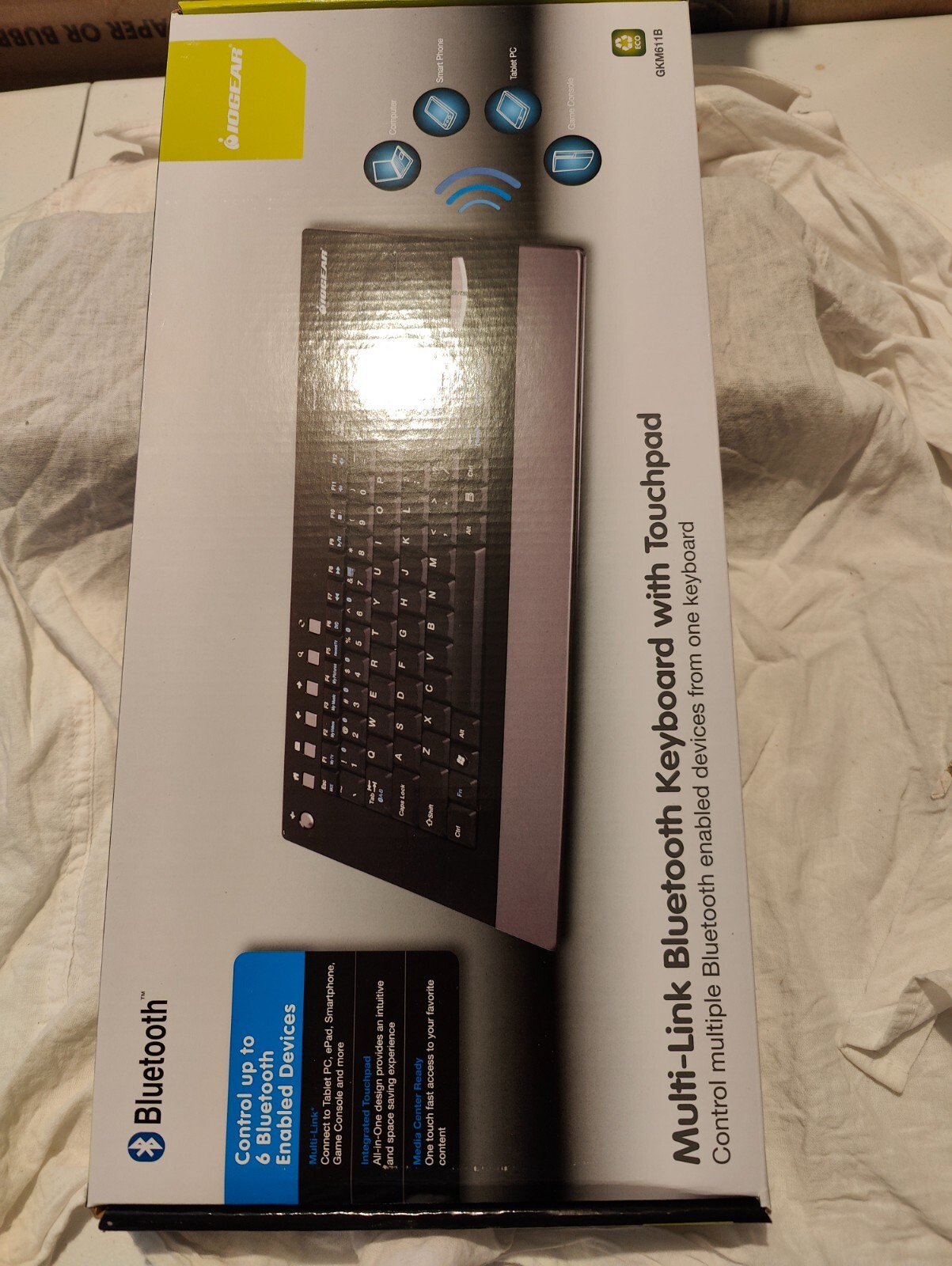 IOGEAR Multi-link Bluetooth Keyboard W/Touchpad#GKM611B