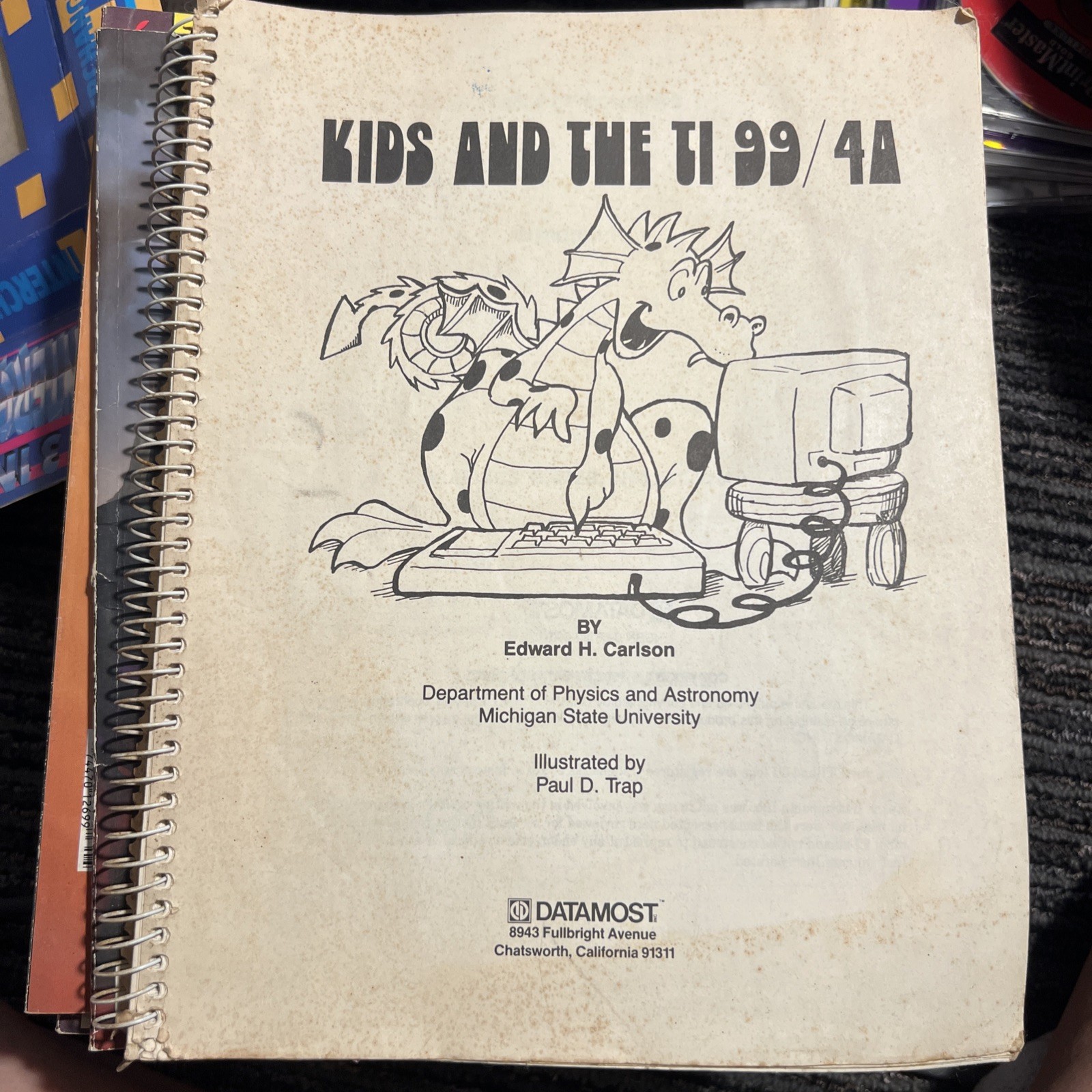 Kids And The TI 99/4A CARLSON - Programming Book Magazine Vintage 1982