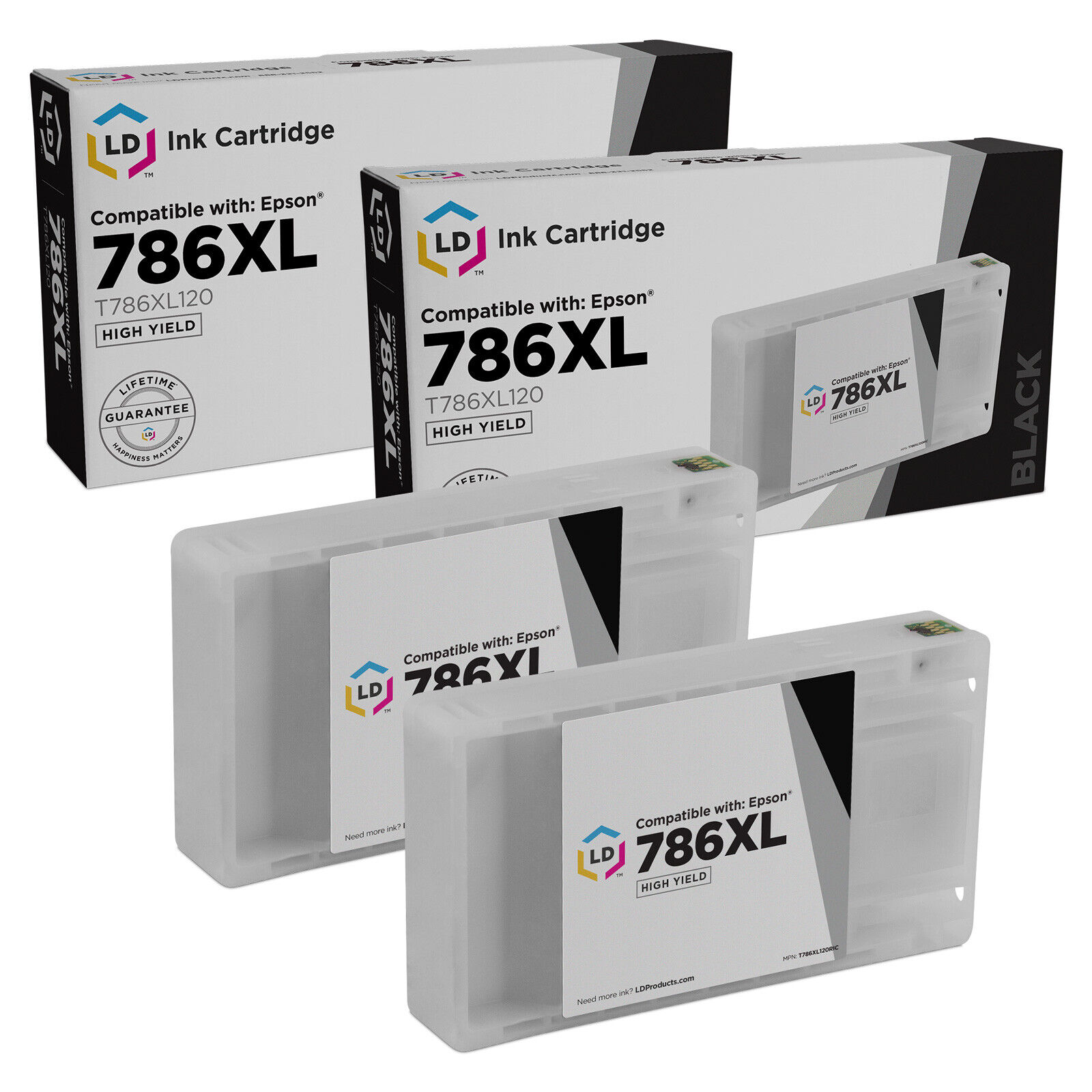LD Products Replacement for Epson 786XL HY Black Ink Cartridges (2-Pack)