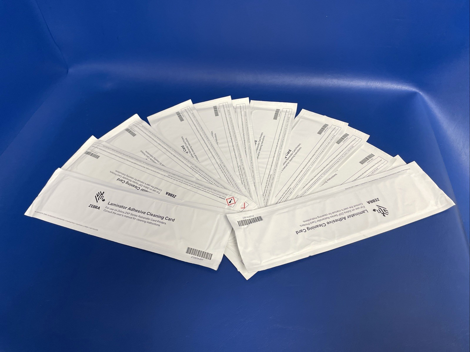 Lot of 12: Laminator Cleaning Card for Zebra ZXP Series Retransfer Card Printers