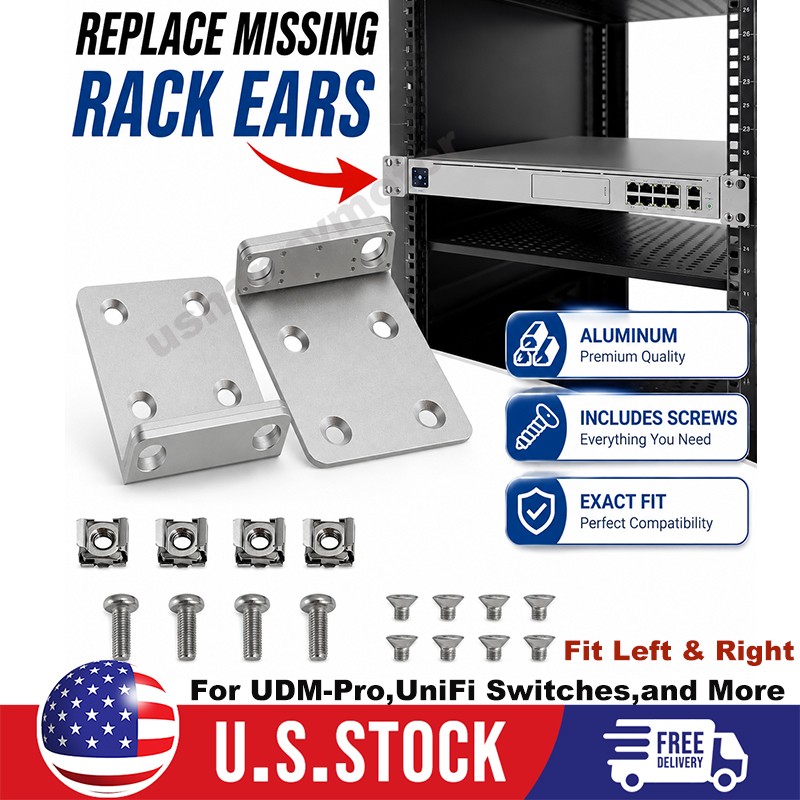 Lost Rack Ears? Replacement Rack Ears Mounts For UDM-Pro UniFi Switches & Screws