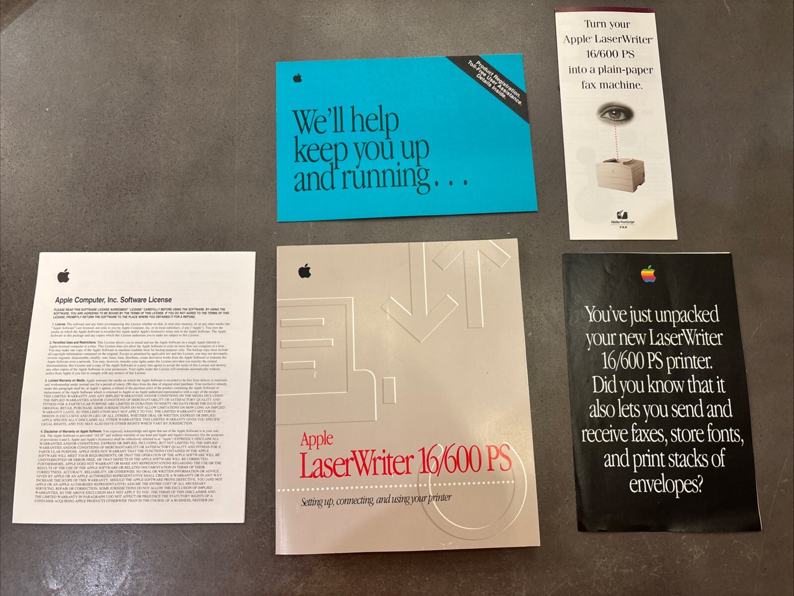 Apple LaserWriter 16/600 PS Users Guide - 336 Pages w Extras - 030-8454-A - Rare