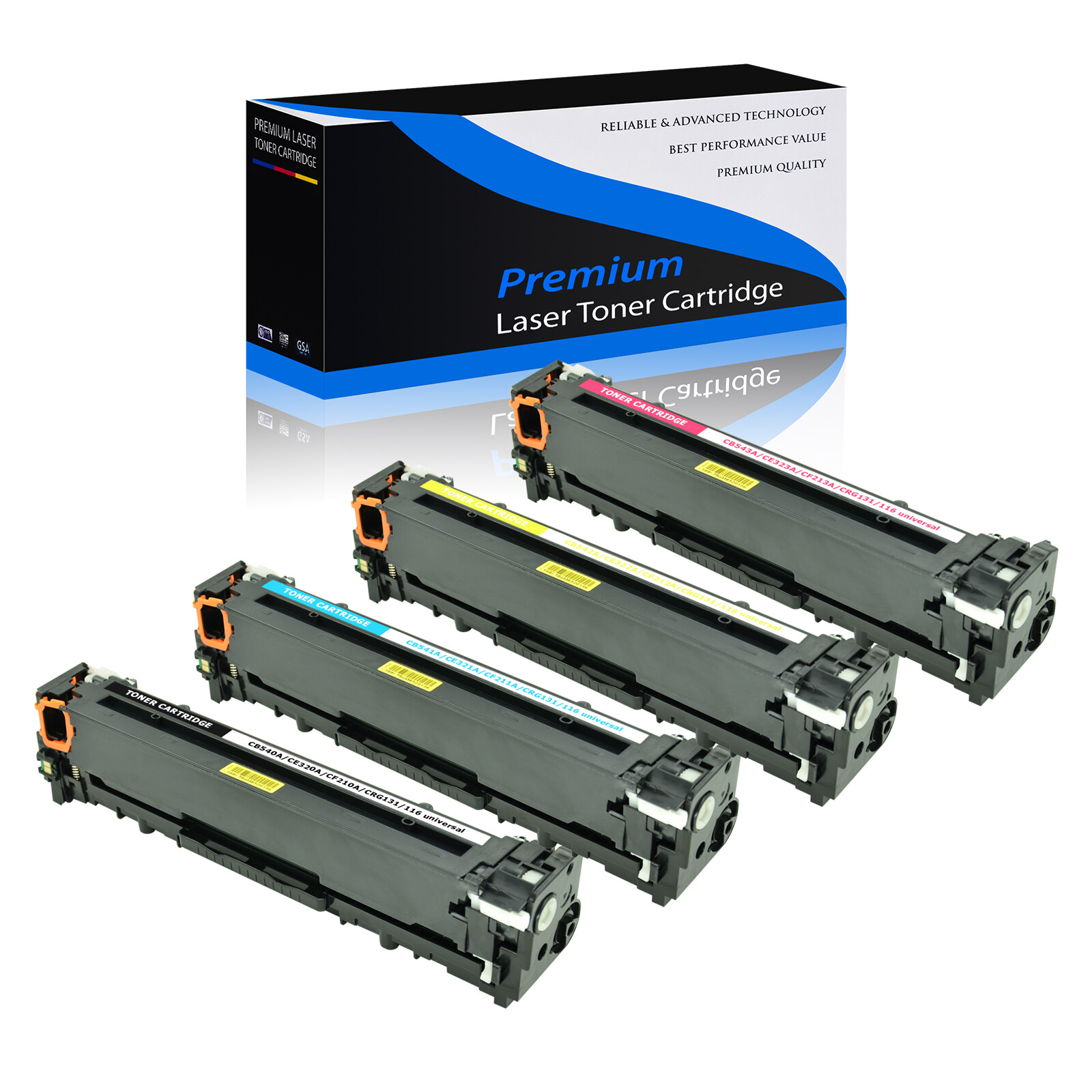 4PK CF210A BK/C/Y/M Color Toner Set for HP 131A LaserJet Pro 200 Color MFP M276n