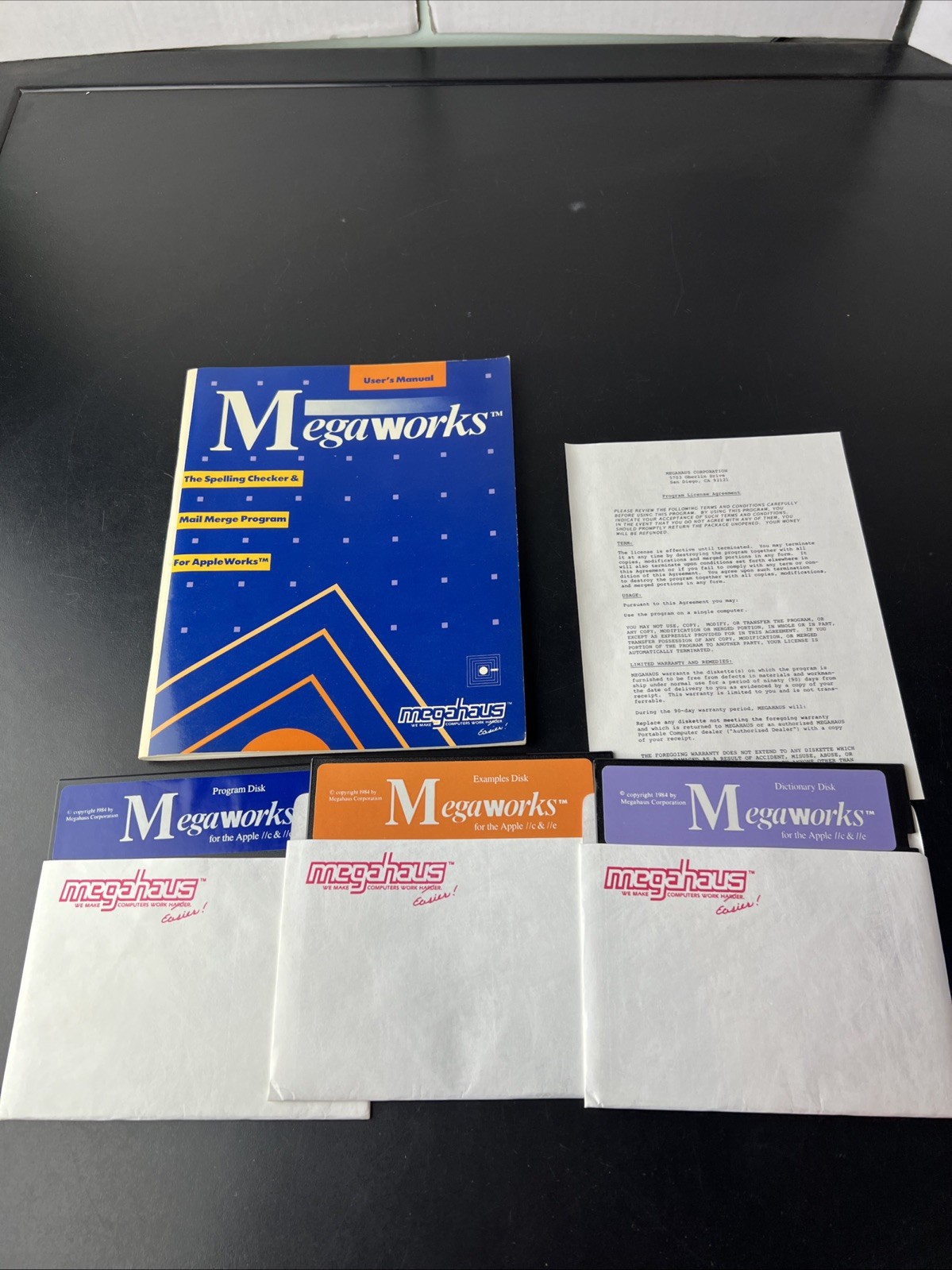 Megahaus Megaworks Spell Checker/Mail Merge for AppleWorks, VTG 1984 Apple II