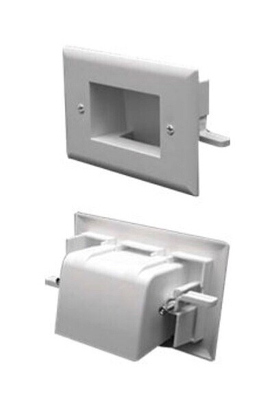 Datacomm Electronics Easy-mount Recessed Low-voltage Cable Plate white 45-0008wh