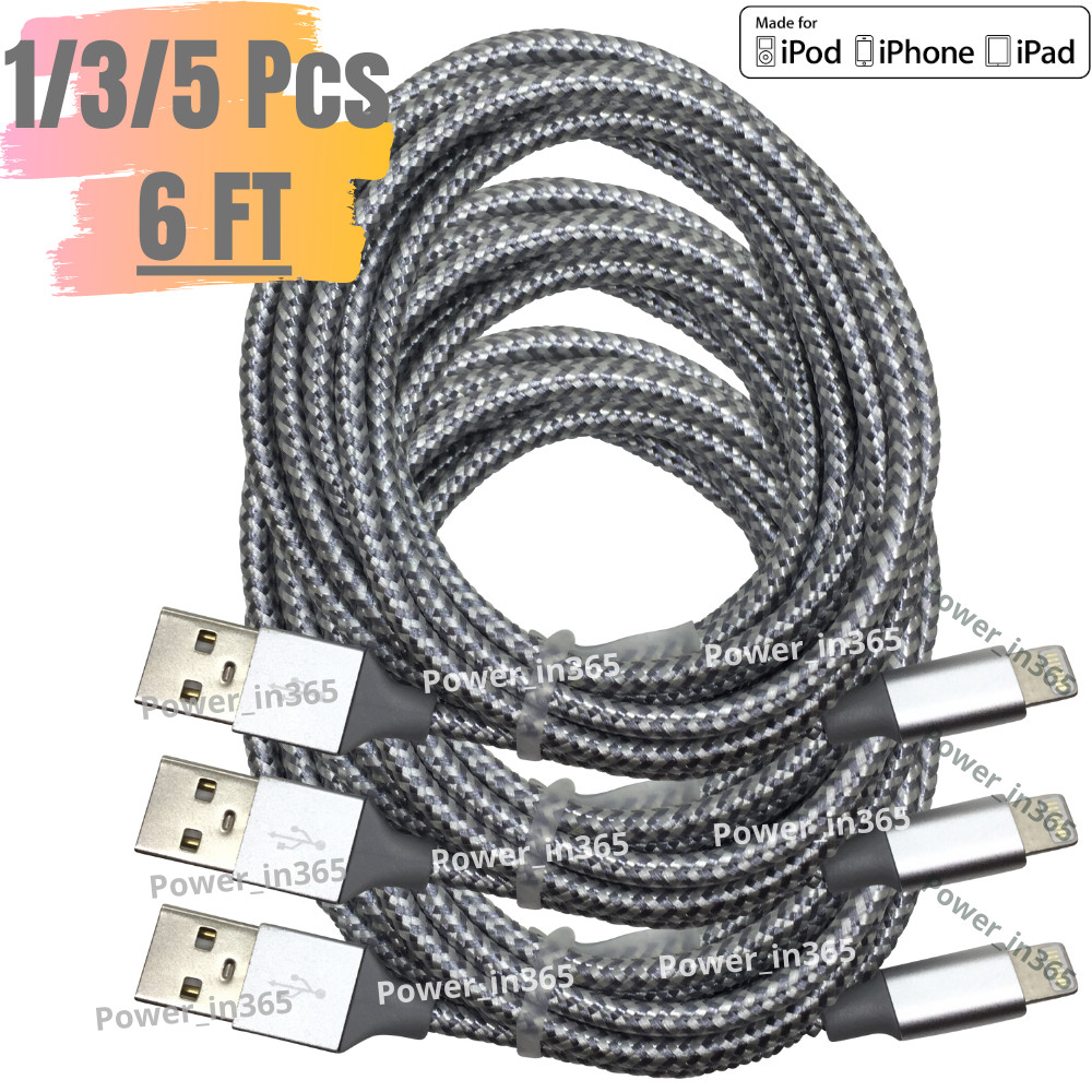 USB Charger Cable Heavy Duty 6FT For iPhone 6 7 8 XR X 11 12 13 14 Charging Cord