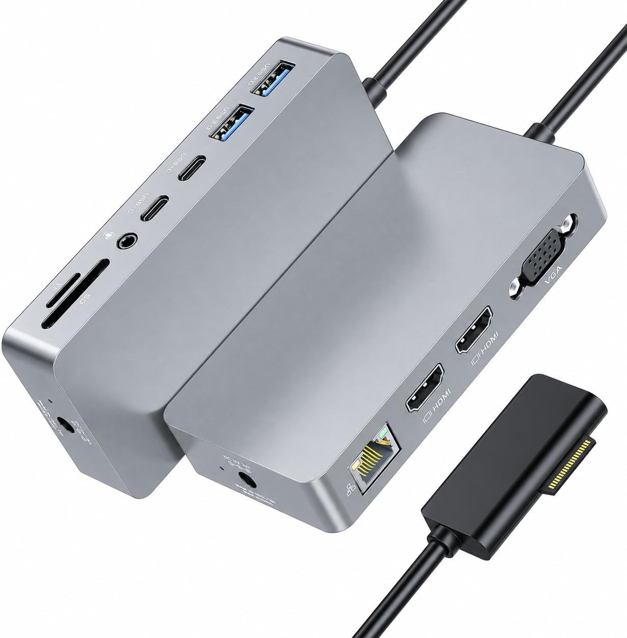 Surface Docking Station, Triple Display with Dual 4K HDMI & VGA