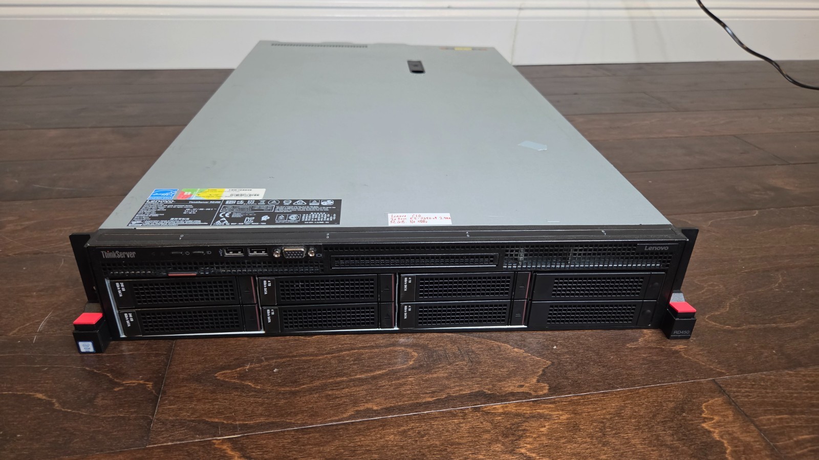 Lenovo ThinkServer RD450 Rack Server Xeon E5-2640 v4 @2.40GHz 32GB DDR4 NO HDD