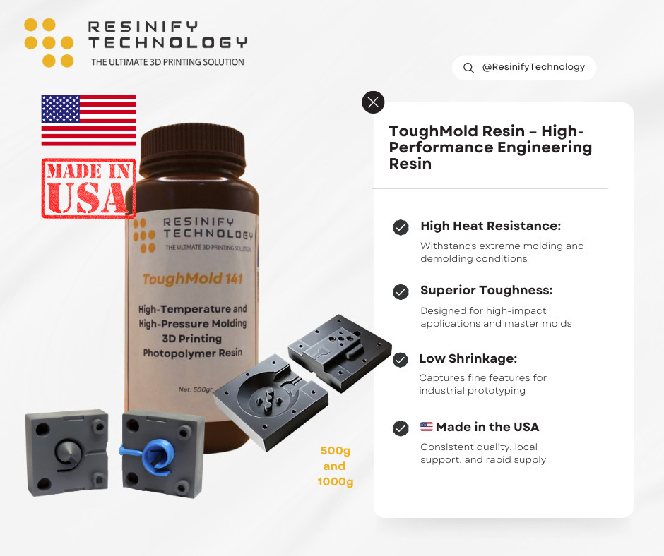 Resinify ToughMold High-Temp 3D Resin – Molds & Tooling 500g/1kg