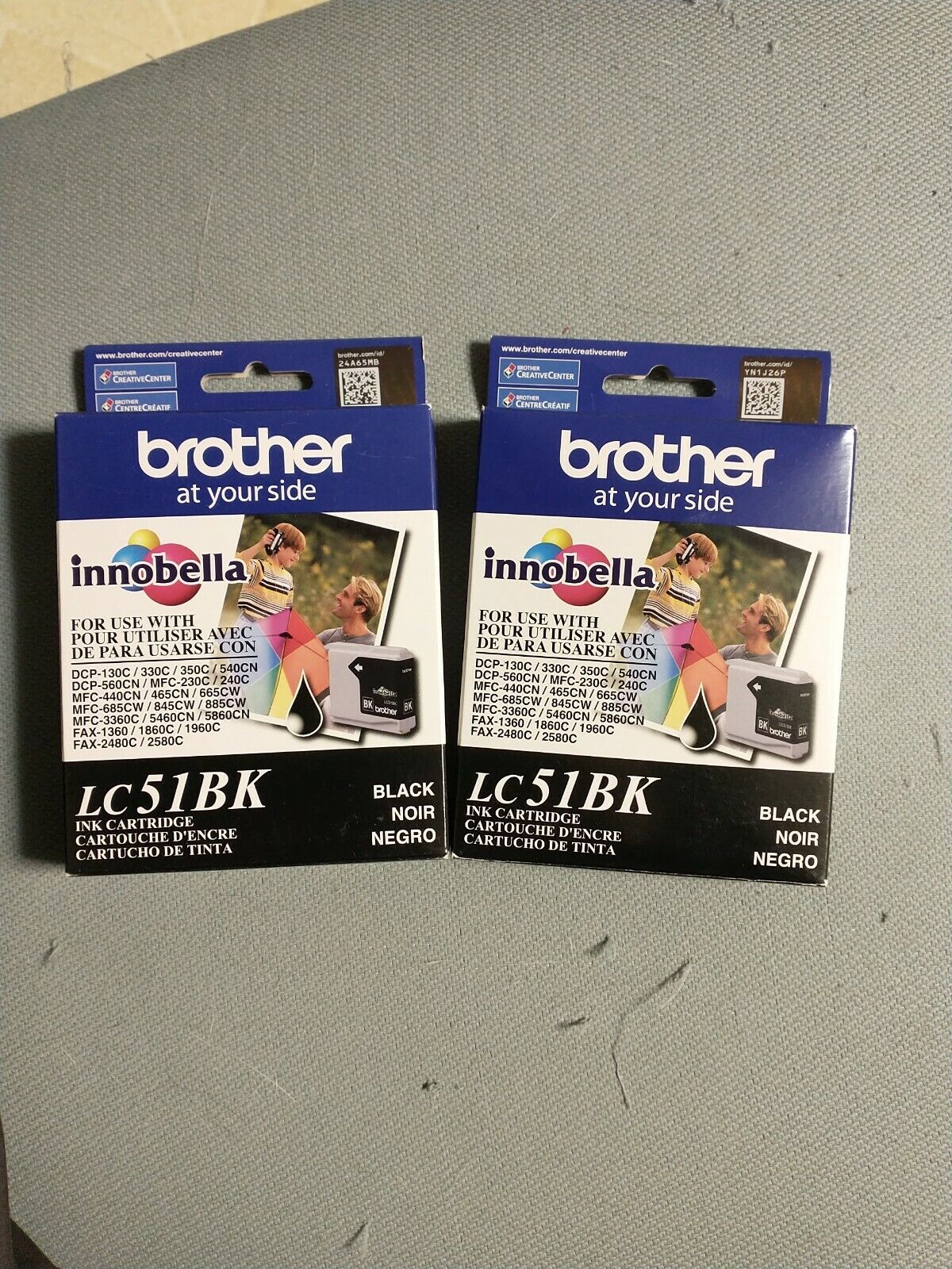 Bundle 2 x Brother LC51BK Black Ink Cartridge, sealed
