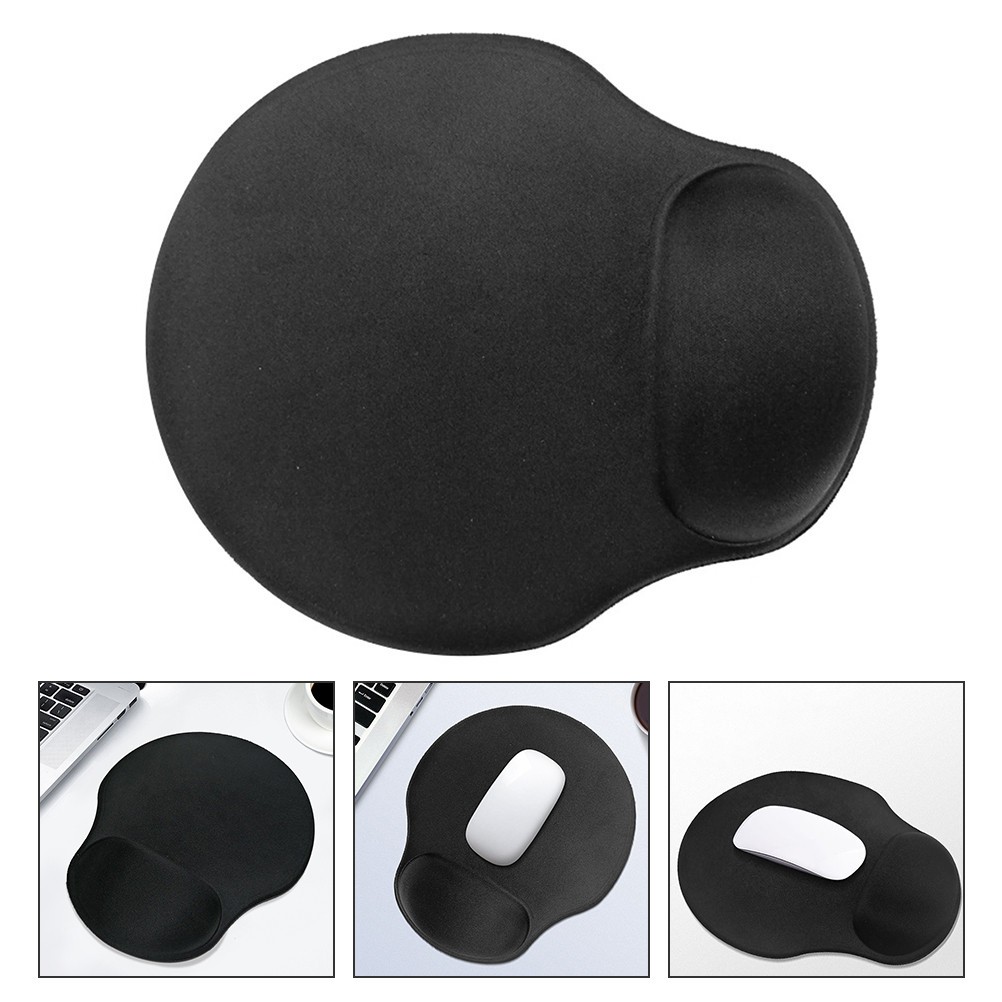 3Pcs Reusable Black Wrist Rest Mouse Pads Ergonomic Mouse Mat for Office