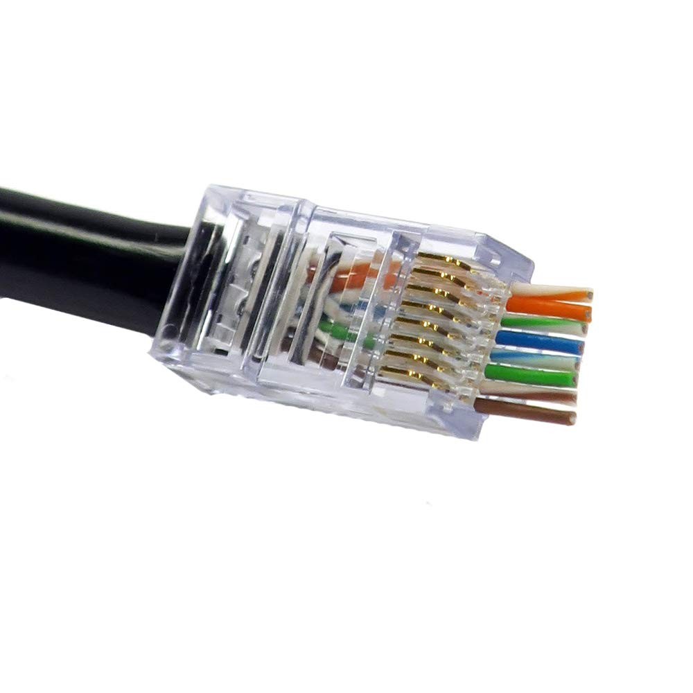 EZ-RJ45 CAT6 Connectors, 100-Pieces