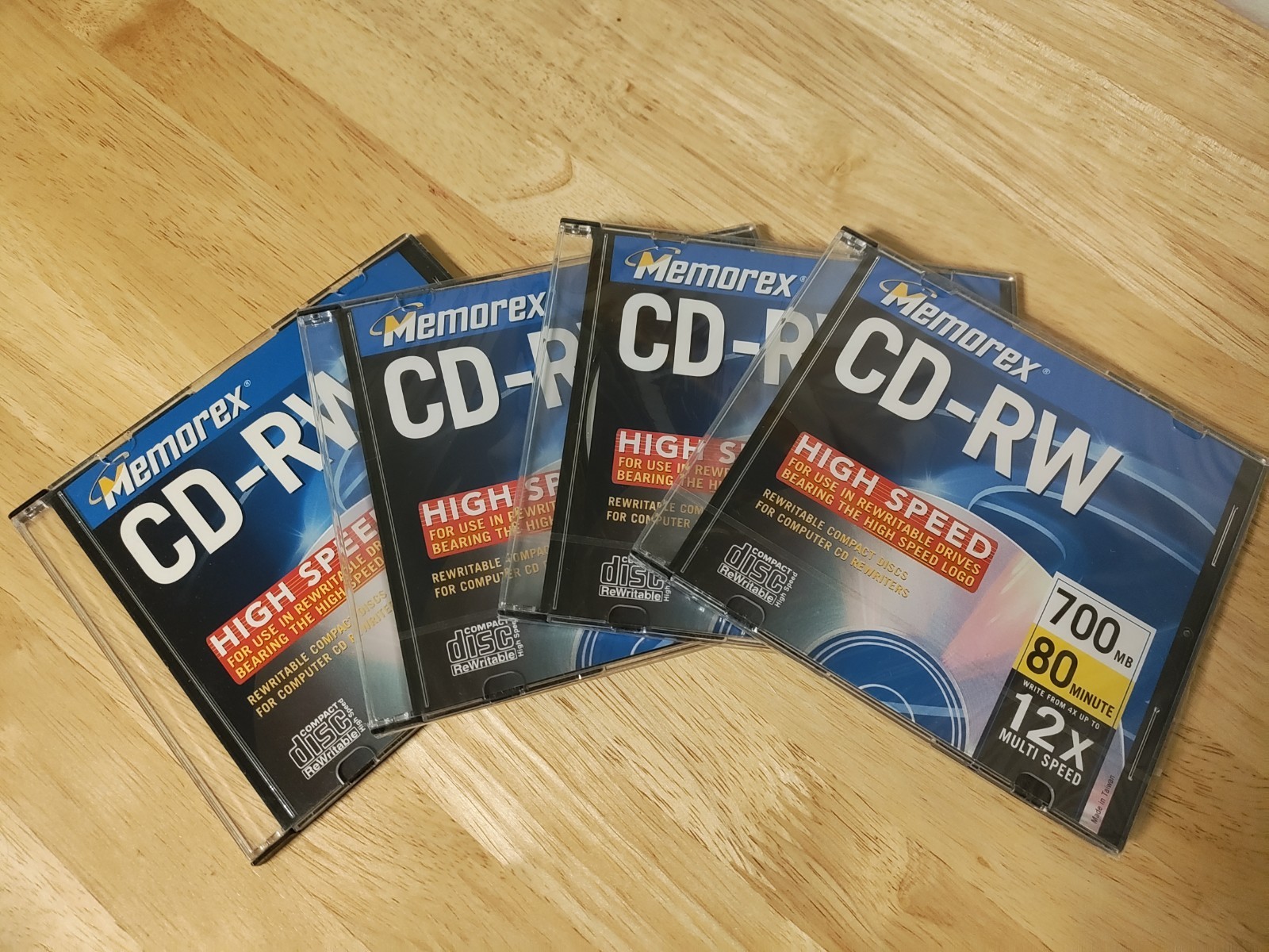 4 MEMOREX CD-RW 12X 700MB 80 Min High-speed Rewritable Compact Discs 3 NEW