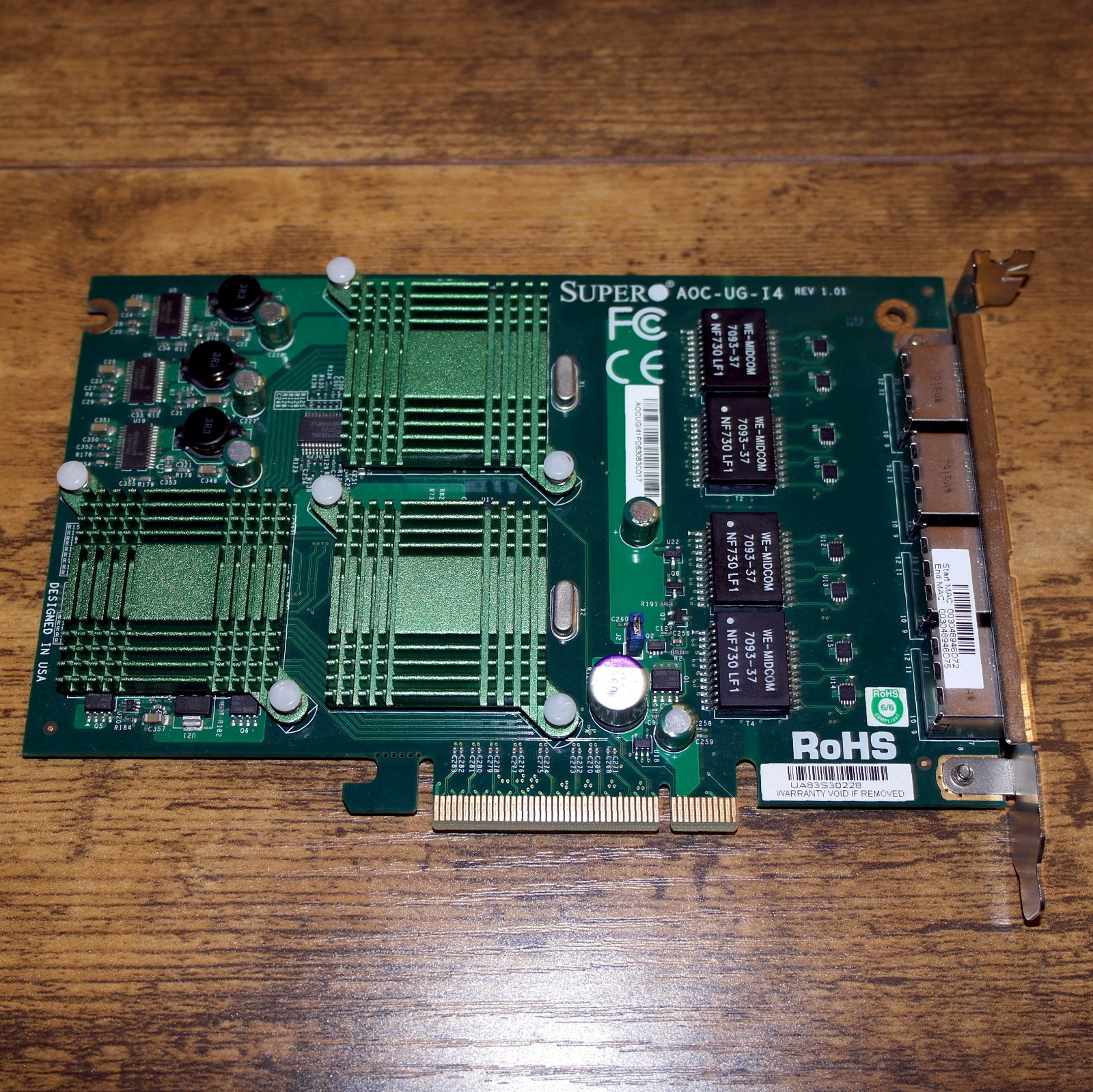 Supermicro AOC-UG-I4 4-Port Gigabit PCIe Network Adapter