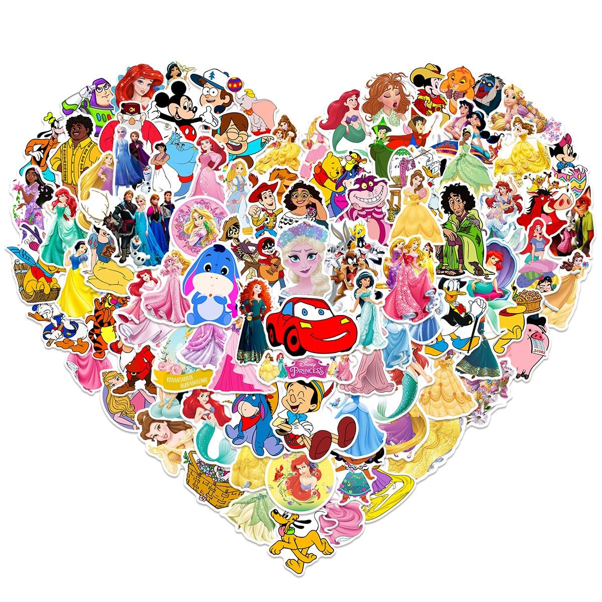 100PCS Cute Cartoon Character Stickers Kids Pack 2-3 inches, P100